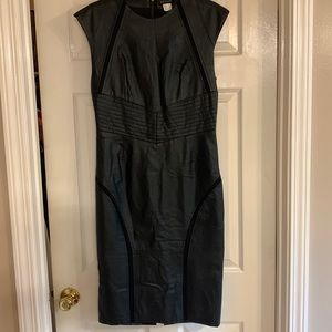 Venus Sexy Black Faux Leather Moto dress 10 bondage body-con